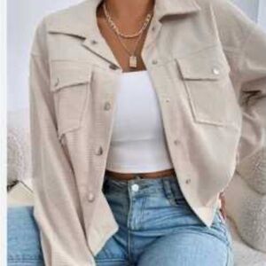 AVLN Studio Eva Corduroy Cropped Shacket